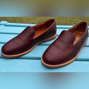 Patina Size 7.5 Cognac Rounded Leather Loafer.